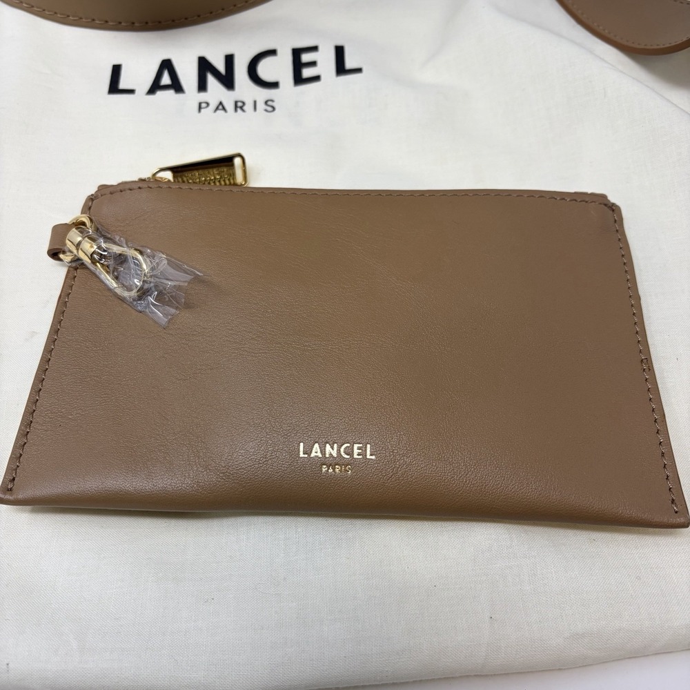 Lancel Cheri Bucket Bag Camel Leather Drawstring‎ Shoulder Bag Italy NWOT Pouch - Picture 4 of 13